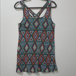 Rubbish Tribal Multi Color Print Tank Top